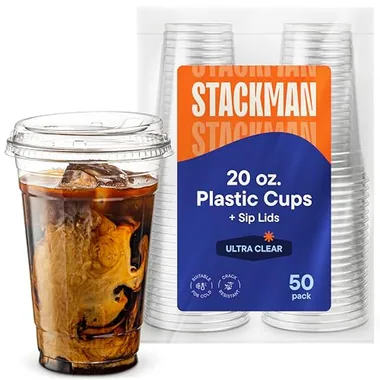 Stack Man 20 oz Cold Cups, 50-Pack