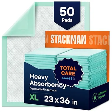 Stack Man 23in x 36in Underpads, 50-Pack