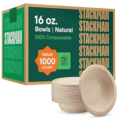 Stack Man 16 oz Natural Brown Soup Bowls, 1,000-Pack
