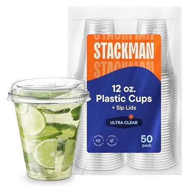 Stack Man 12 oz Cold Cups, 50-Pack