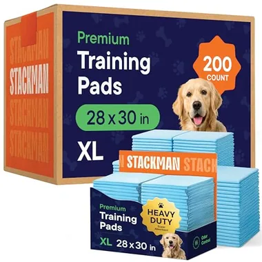 Stack Man 28in x 30in Puppy Training Pads, 200-Pack