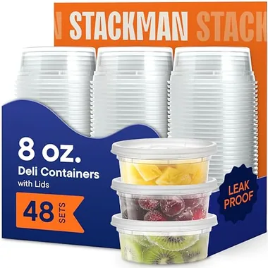Stack Man 8 oz Portion Cups, 48-Pack