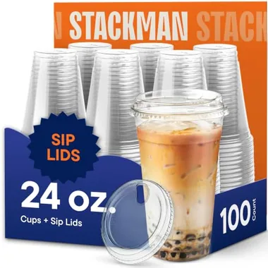 Stack Man 24 oz Cold Cups, 100-Pack