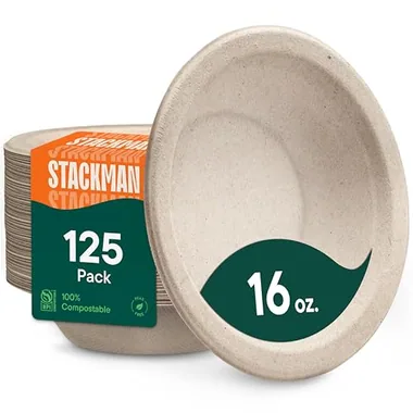 Stack Man 16 oz Natural Brown Soup Bowls, 125-Pack