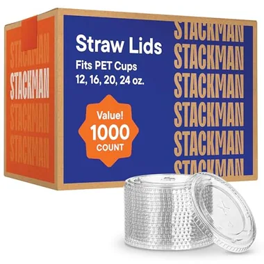 Stack Man 24 oz Flat Lids, 1,000-Pack
