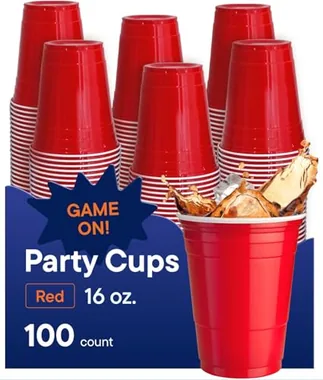 Stack Man 16 oz Party Cups, 100-Pack