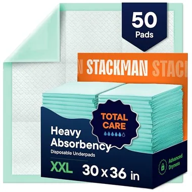Stack Man 30in x 36in Blue Underpads, 50-Pack