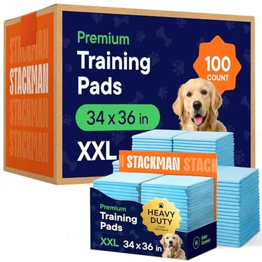 Stack Man 34in x 36in Puppy Training Pads, 100-Pack