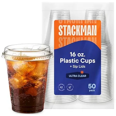 Stack Man 16 oz Cold Cups, 50-Pack