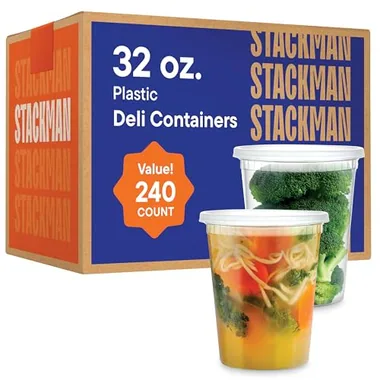 Stack Man 32 oz Deli Containers, 240-Pack