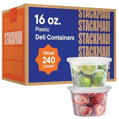 Stack Man 16 oz Deli Containers, 240-Pack