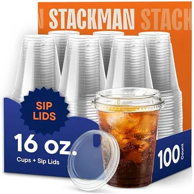 Stack Man 16 oz Cold Cups, 100-Pack