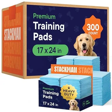 Stack Man 17in x 24in Puppy Training Pads, 300-Pack