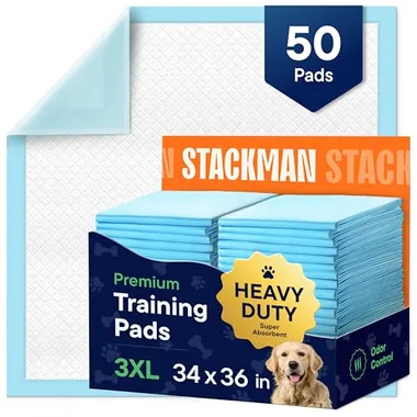 Stack Man 34in x 36in Puppy Training Pads, 50-Pack