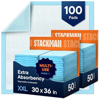 Stack Man 30in x 36in Blue Underpads, 100-Pack
